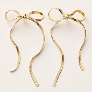 Kate Spade NY X Target Limited Edition Gold Bow Linear Drop Stud Earrings